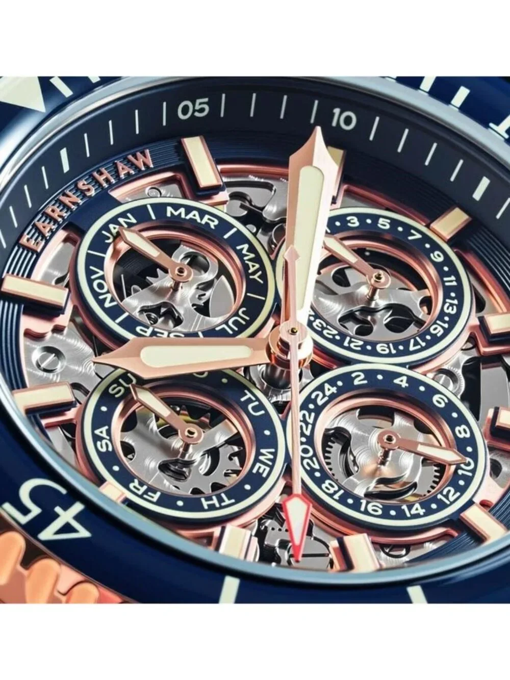NWT Thomas Earnshaw Duncan Automatic Blue Dial Men's Watch